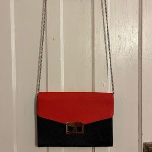 Vintage red and black handbag